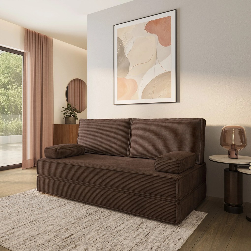 Masseno Sofa piankowa SILAR z funkcją spania - Brązowy - POSO 06 / Bez stelaża