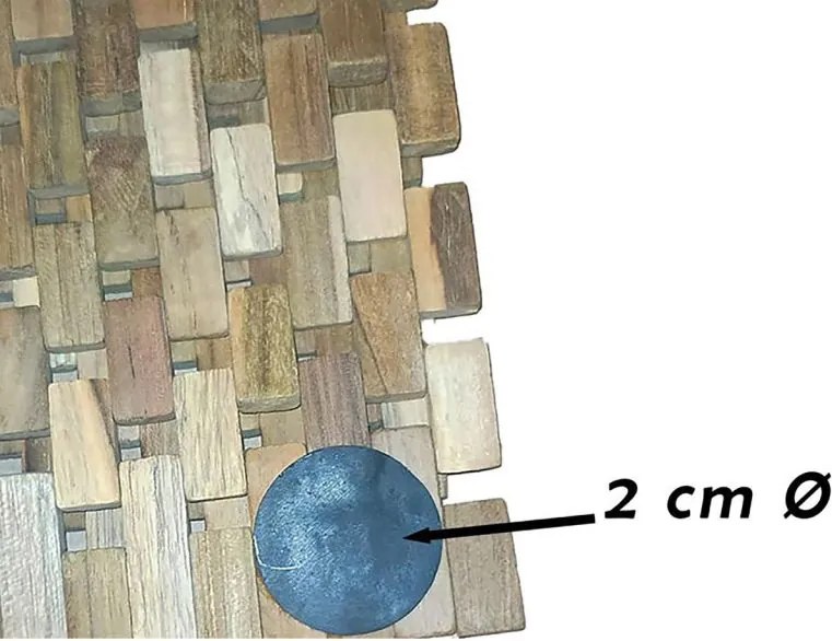 Mata antypoślizgowa, drewno tekowe, naturalna, 60 x 40 cm