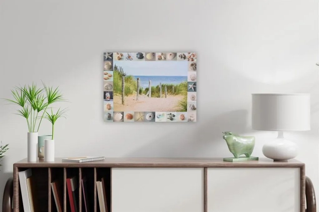 Obraz na ścianę "Droga na plażę", LED z timerem, 30 x 40 cm.