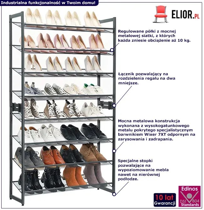 Metalowy na buty regał G9-D29