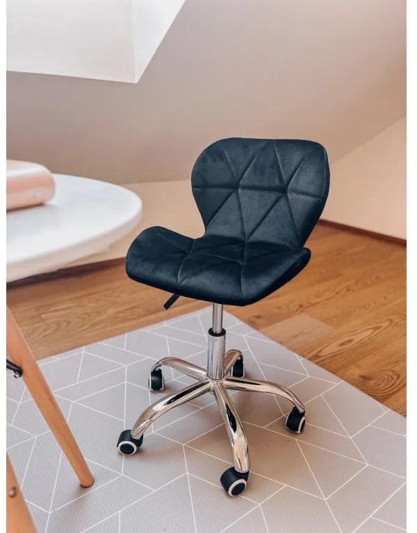 Zestaw do biura – składany stół ZARIMO 80×40 cm dąb sonoma + krzesło biurowe AVOLA VELVET czarne