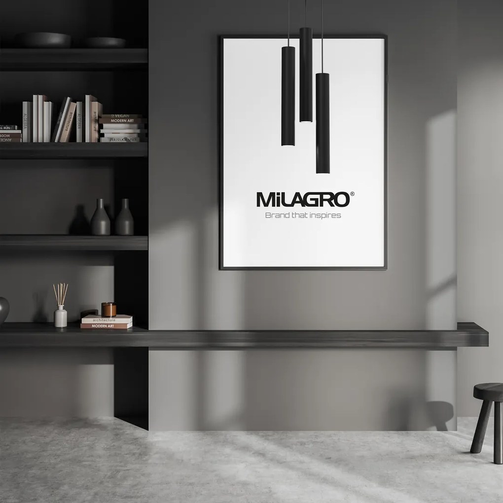Lampa wisząca HUDSON BLACK 3xGU10, czarna, potrójna, tuba, na kole