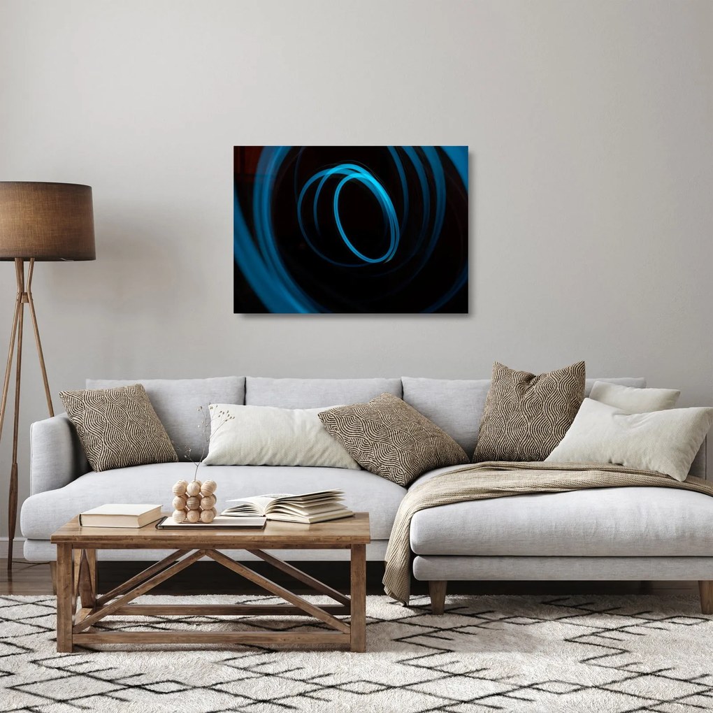 Obraz na szkle - niebieska linia (70x50 cm)