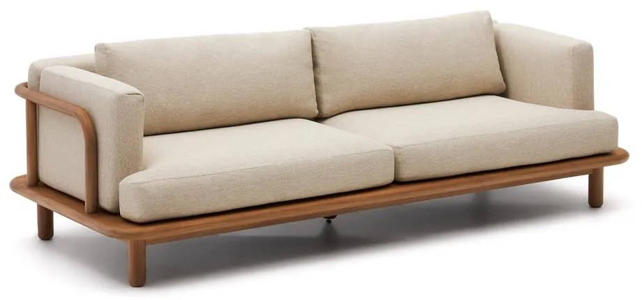 Beżowa sofa ogrodowa z litego drewna tekowego Turqueta – Kave Home