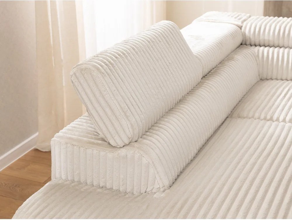 Kremowy sztruksowy narożnik (lewostronny/w kształcie litery L) Marbeya – Ropez