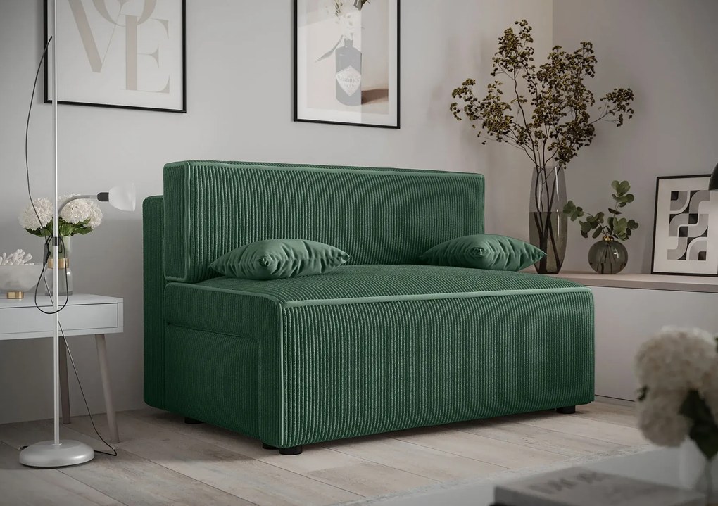 Ciemnozielona tapicerowana sofa rozkładana S8-R27