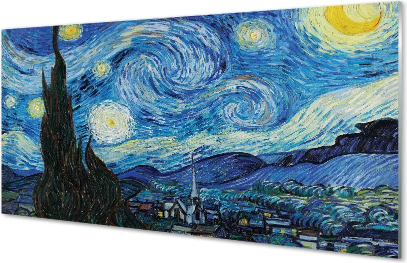 Szklany Panel Gwiaździsta Noc - Van Gogh