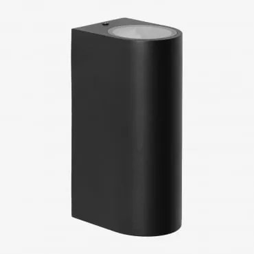 Kinkiet Zewnętrzny Z Aluminium Z 2 Punktami Świetlnymi Pevot Design Czarna & ↑20 Cm - Sklum