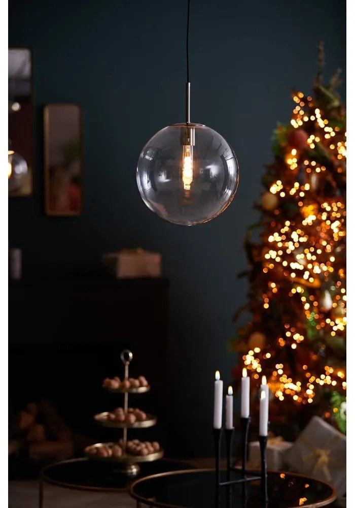 Lampa wisząca w kolorze brązu ze szklanym kloszem ø 30 cm Medina – Light &amp; Living
