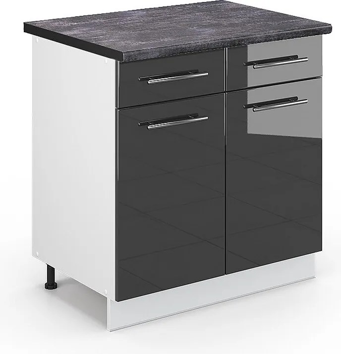 Szafka dolna do kuchni antracyt wysoki połysk 80x60x82 fame-line