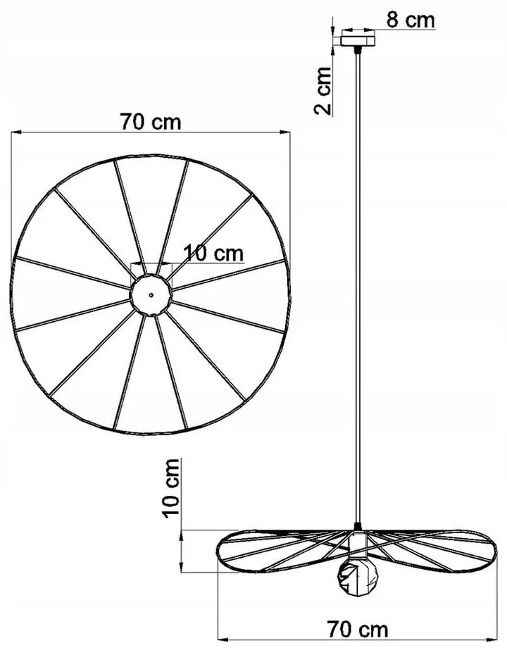 Czarna lampa wisząca ø 70 cm Elliot – Sollux