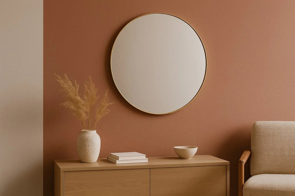Lustro okrągłe NOOR, metalowa rama, Ø 80 cm