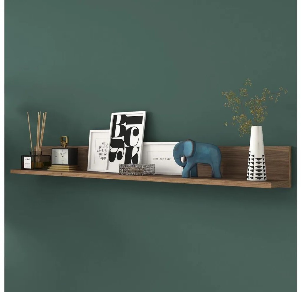 Półka ścienna RANI 135,8x15 cm, kolor brązowy