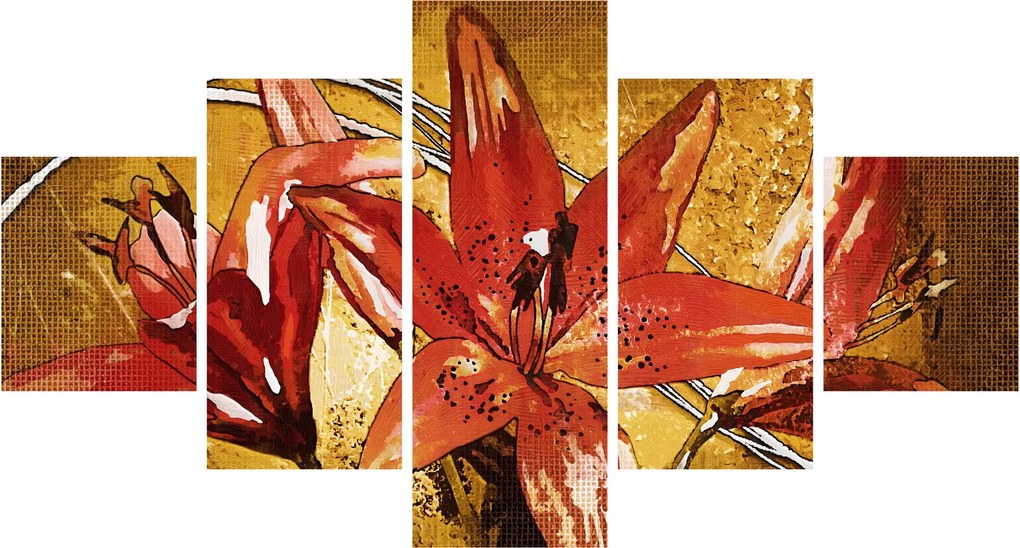 Obraz kwiatów lilii (125x70 cm)