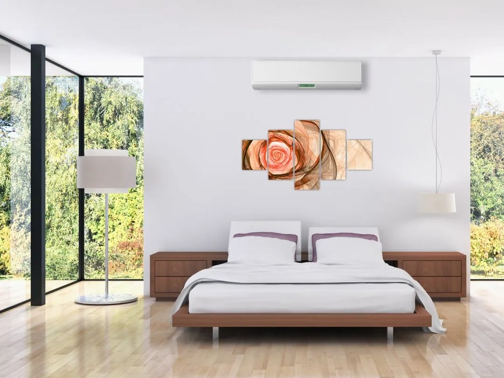 Obraz - Róża w artystycznym duchu (125x70 cm)