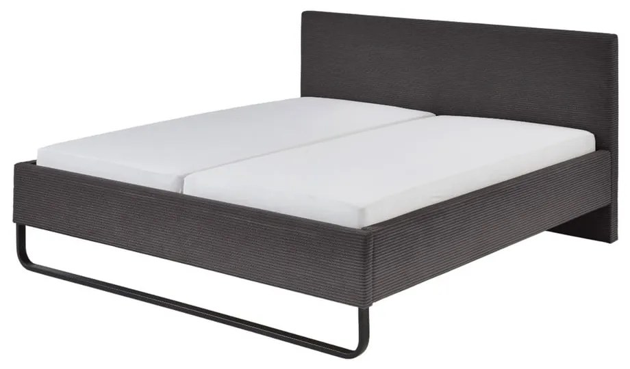 Szare tapicerowane łóżko dwuosobowe 180x200 cm Swing – Meise Möbel