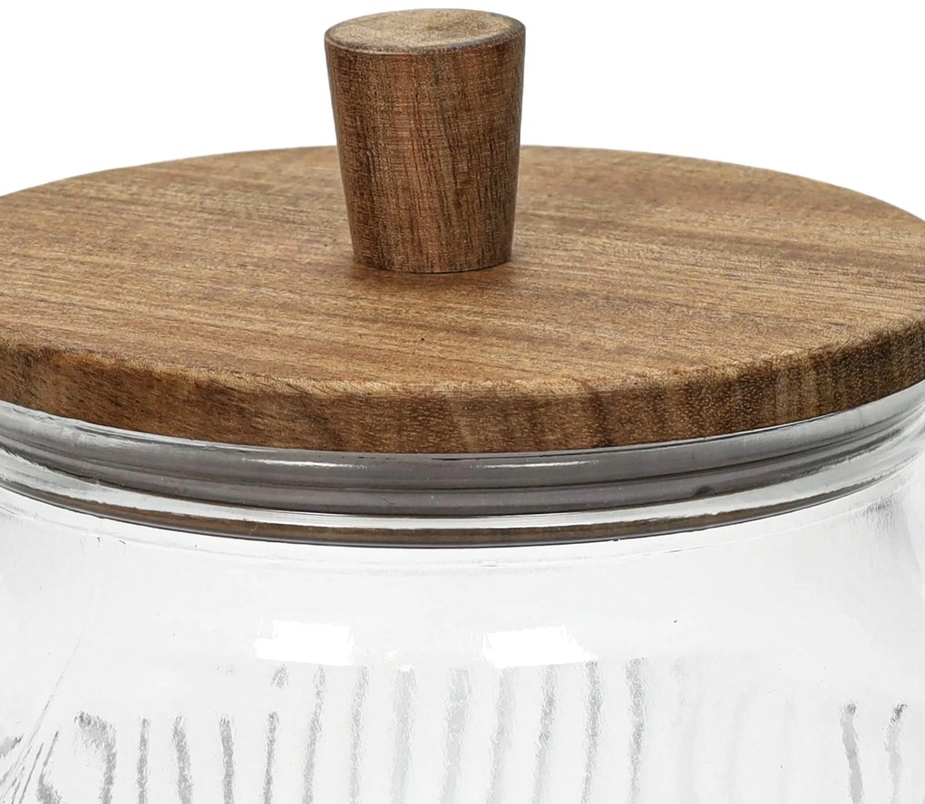 Pojemnik szklany z pokrywą z drewna akacji DONO, 2200 ml