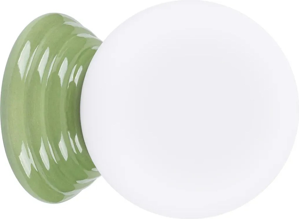 Zielony klasyczny kinkiet ze szklanym kloszem W8-H64