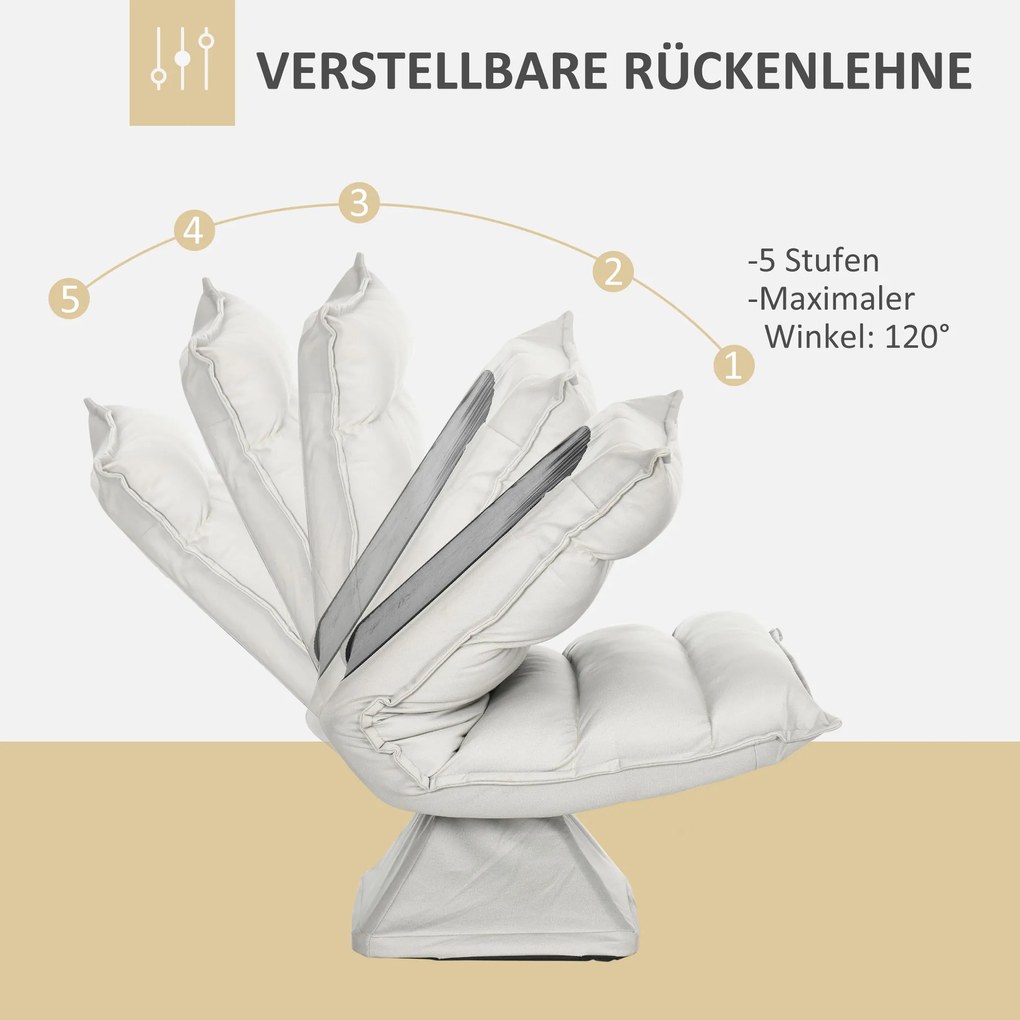 HOMCOM Sofa na podłogę Krzesło na podłogę z regulowanym oparciem Obrotowe Krzesło do medytacji | Aosom PL