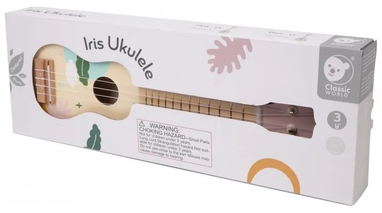 Classic world drewniane ukulele gitara dla dzieci różowa
