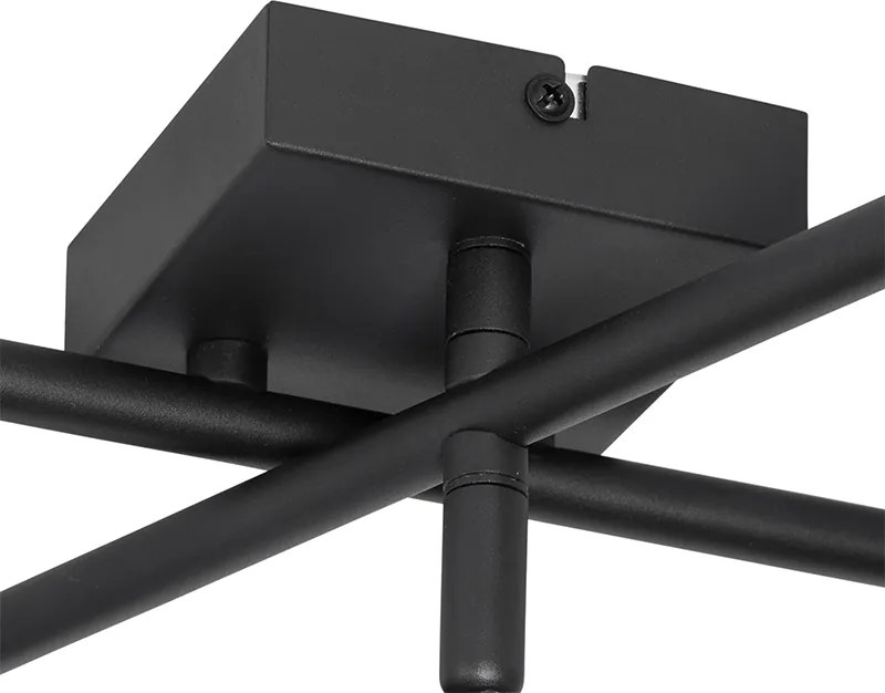 Nowoczesna lampa sufitowa czarna 5-punktowa regulowana kwadratowa - Jeana