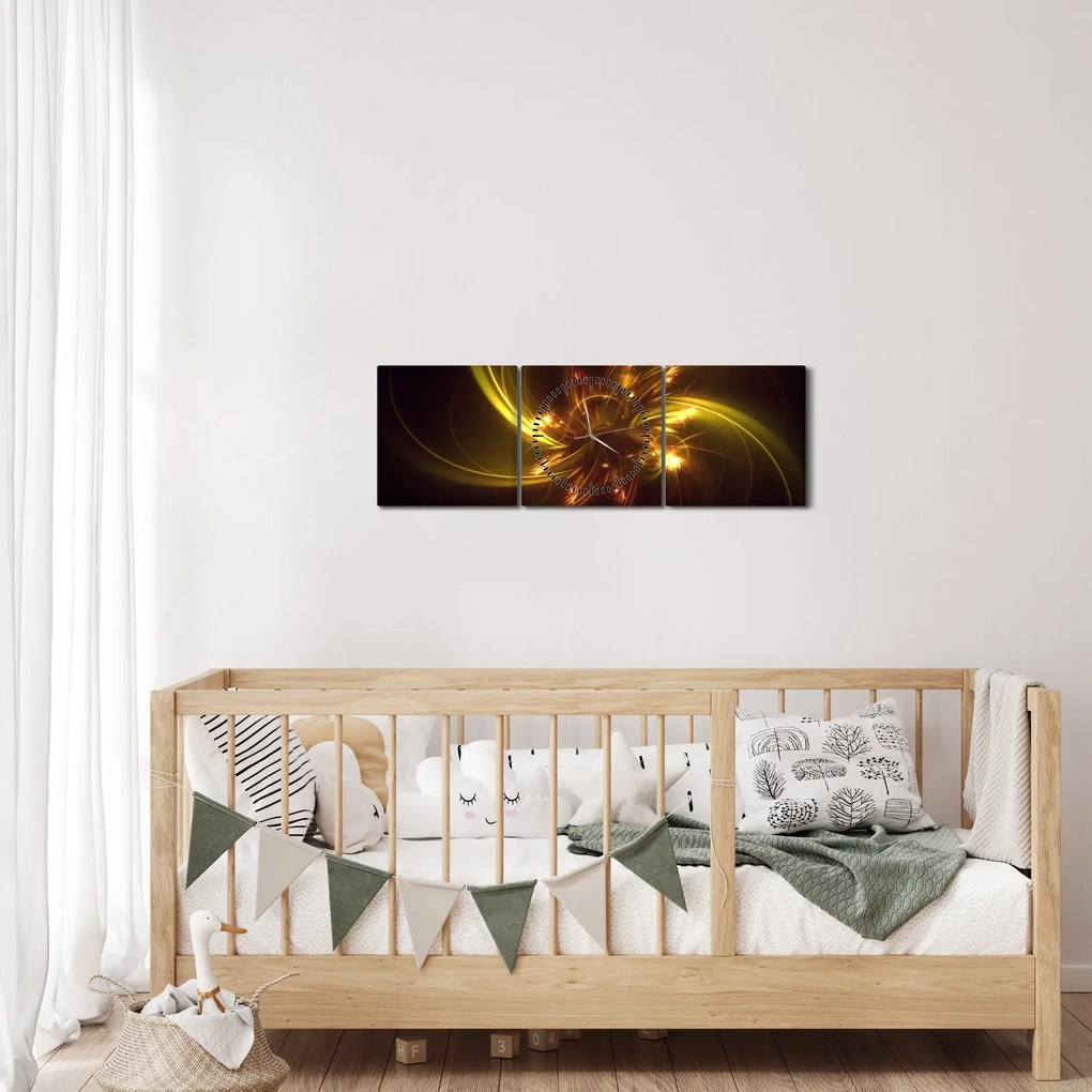 Obraz - abstrakcja śmigieł (z zegarem) (90x30 cm)
