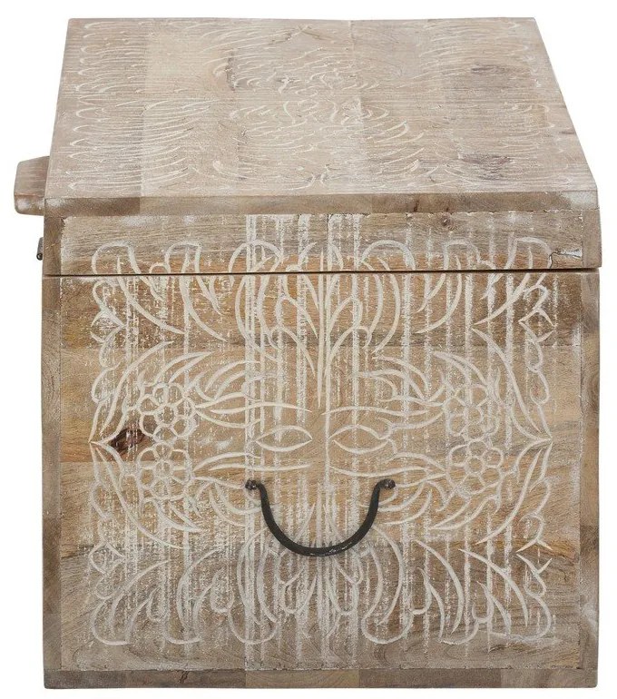 Skrzynia z litego drewna mango w naturalnym kolorze 45x50 cm Malati – Støraa