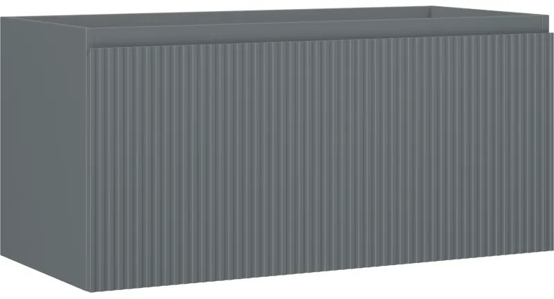 Mexen Rivel szafka łazienkowa podumywalkowa 100 cm, 1 szuflada, ryflowana , grafit mat - 91A20-10047-1-BF66