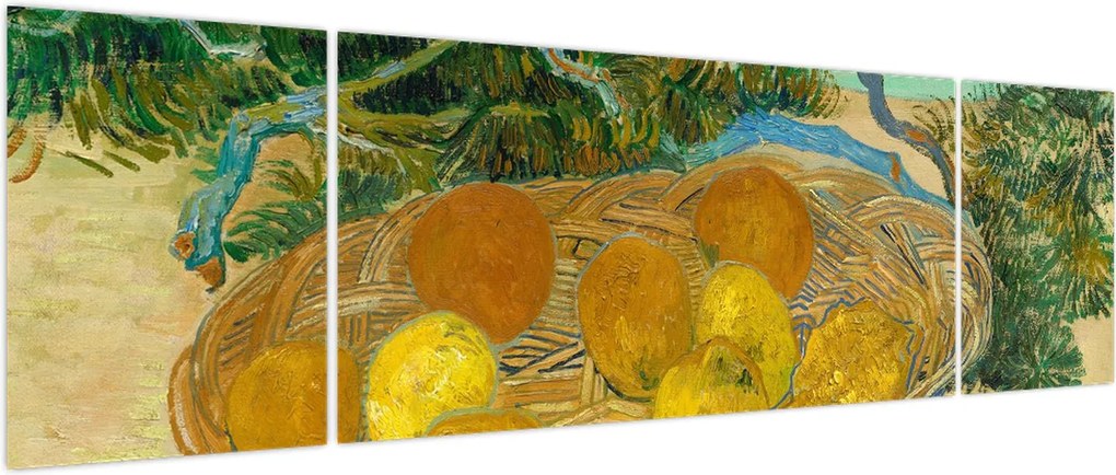 Obraz - Vincent van Gogh, Still Life of  Oranges and Lemons with  Blue Gloves, reprodukcje (170x50 cm)