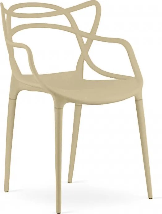 PROMOCJA Beżowe plastikowe krzesło KATO II. jakość