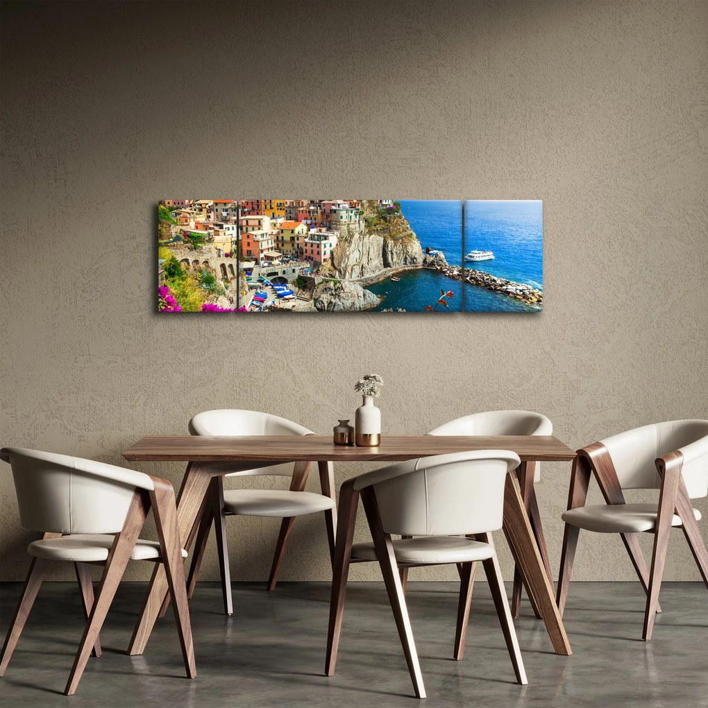 Obraz - Włoska wioska Manarola (170x50 cm)