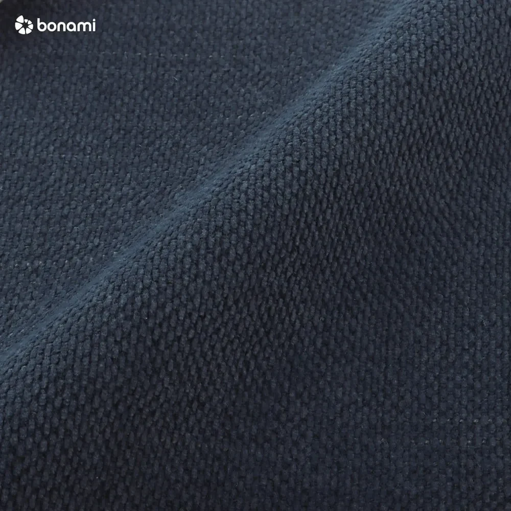 Ciemnoniebieskie tapicerowane łóżko dwuosobowe ze schowkiem i stelażem 200x200 cm Kelp – Micadoni Home