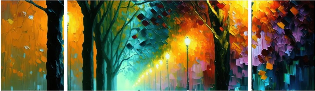 Obraz - Nocny spacer (170x50 cm)