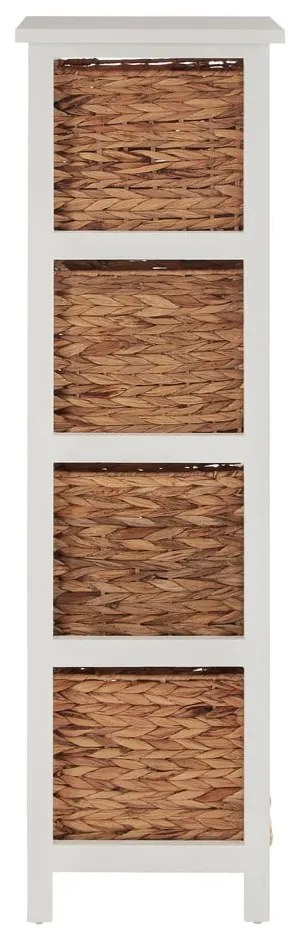 Biały/naturalny regał łazienkowy z litego drewna paulowni 32x100 cm Padstow – Premier Housewares