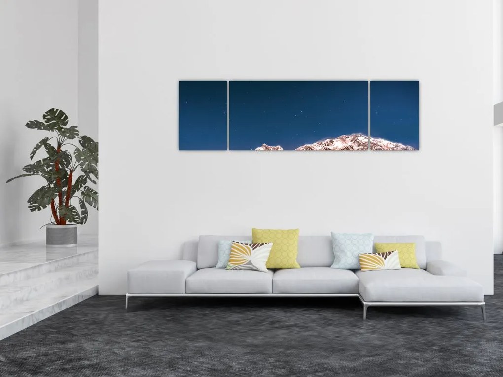 Obraz gór i nocnego nieba (170x50 cm)