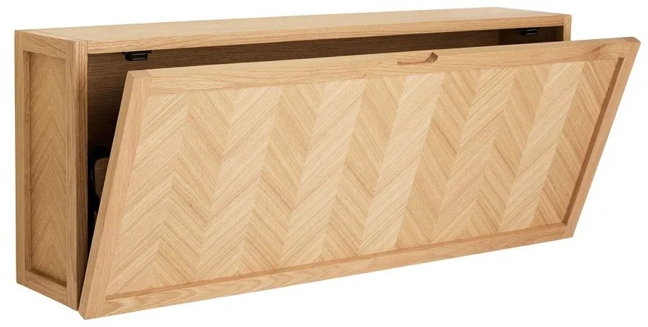 Wisząca szafka na buty z drewna dębowego z uchylnymi drzwiczkami Herringbone – Hübsch