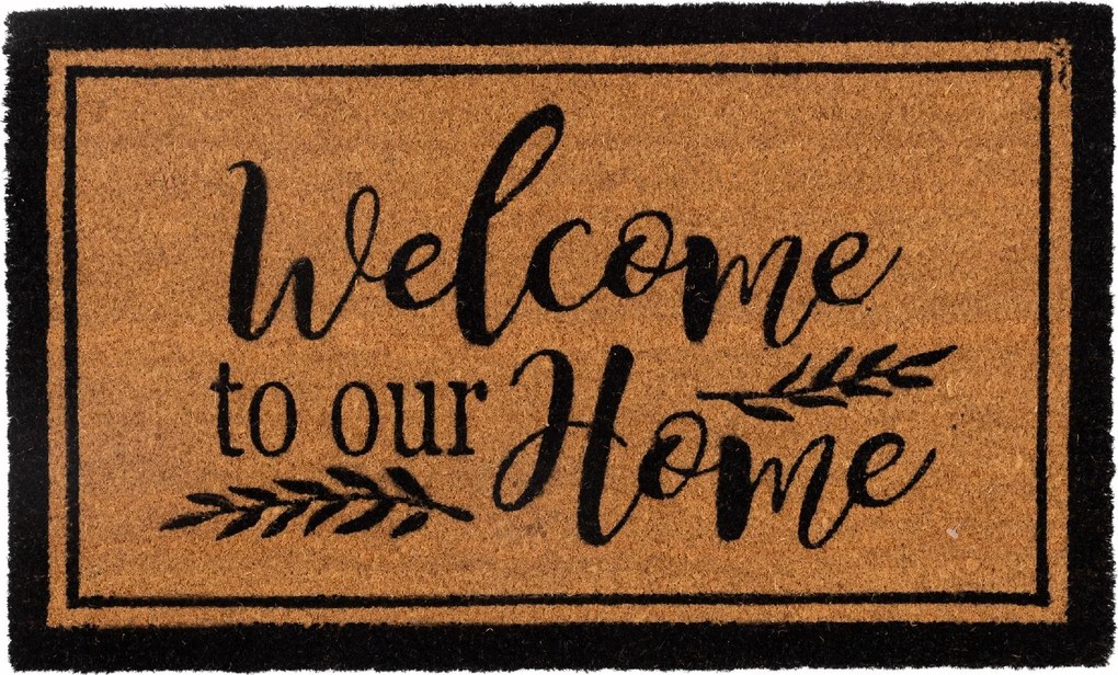 Wycieraczka Kokosowa 40x60 cm Czarna Ramka antypoślizgowa pod Drzwi z gumą