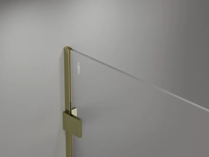 Mexen Lunar ścianka prysznicowa Walk-in prawa 60 x 200 cm, transparent 8 mm, złota - 830-060-000-50-00-P