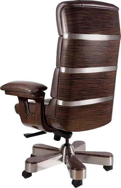 Designerski fotel gabinetowy ze skóry naturalnej Lord