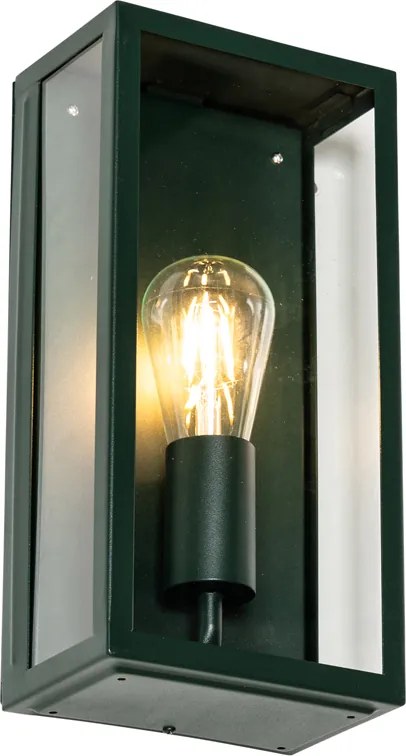 Industrialna lampa ścienna zewnętrzna ciemnozielona ze szkłem IP44 - Rotterdam