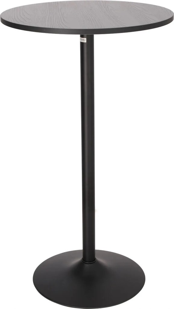Stół barowy Hvar okrągły, czarny 60 cm