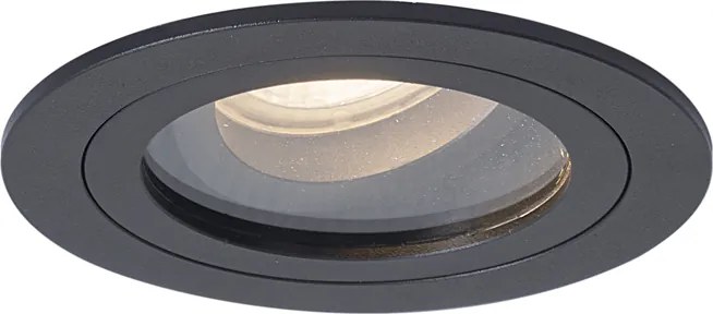 Zestaw 6 nowoczesnych reflektorów wpuszczanych czarnych, obrotowych i uchylnych IP44 - Chuck