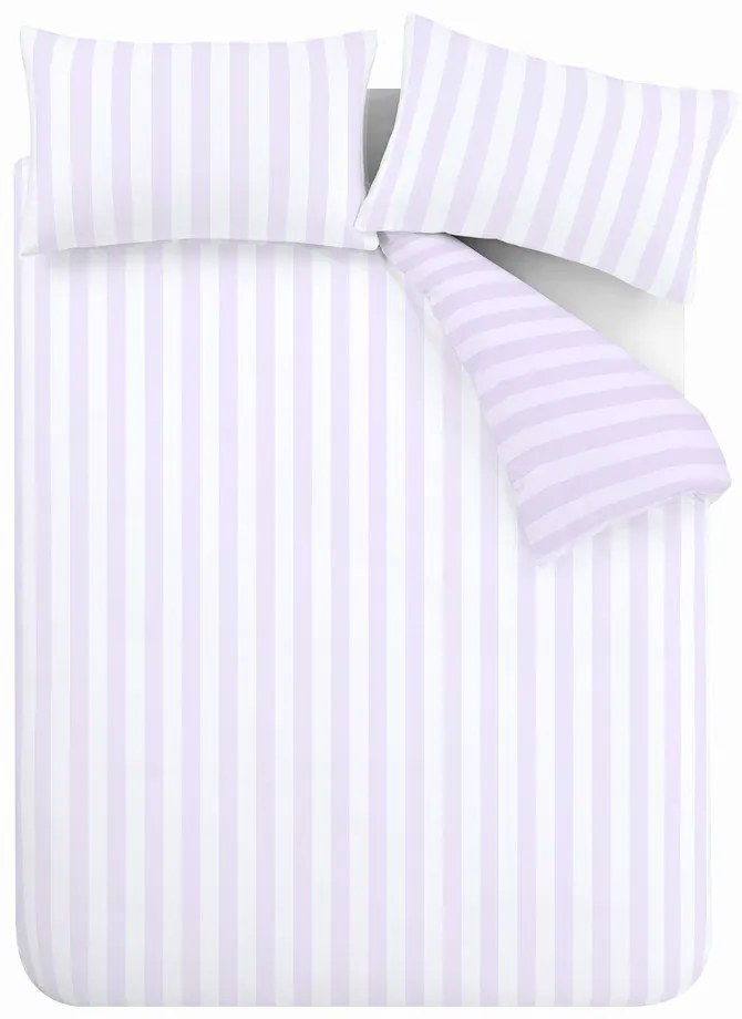 Biało-lawendowa pościel dwuosobowa 230x220 cm Stripe Tease – Sassy B
