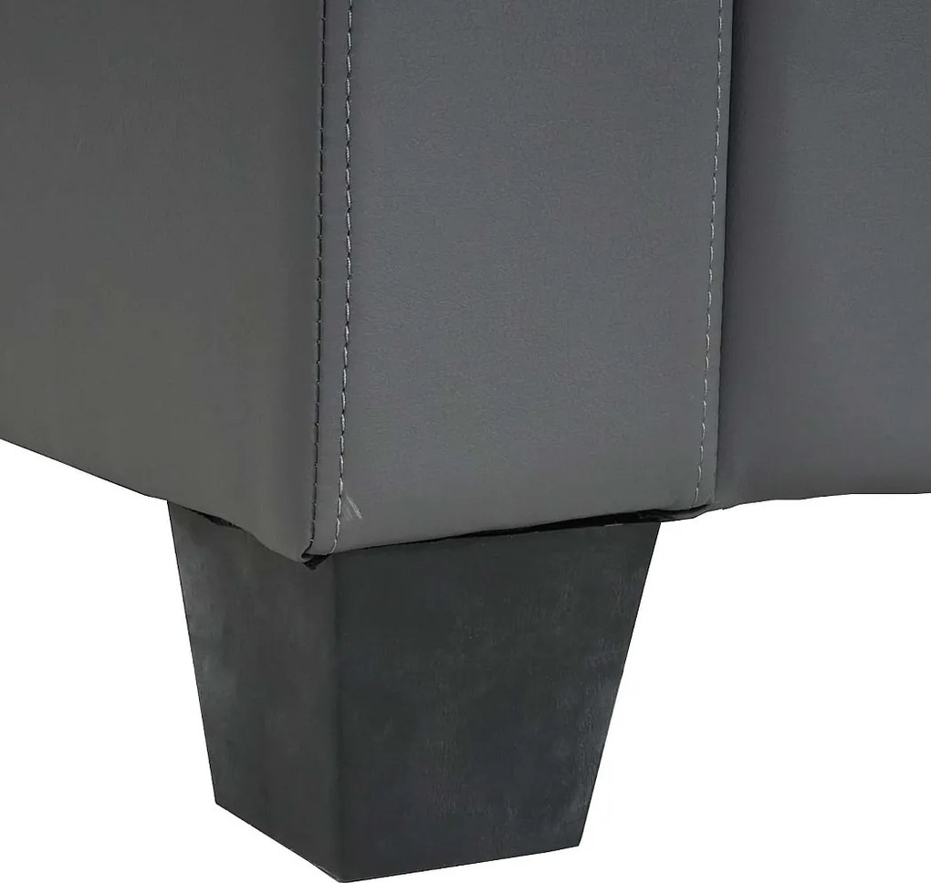 Sofa dwuosobowa Moncalieri ze sztucznej skóry,  ciemnoszara