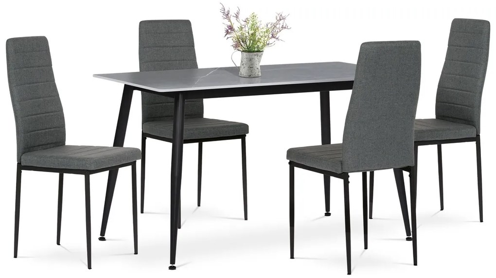 Zestaw jadalniany Marmur z ceramicznym blatem i 4krzesła, szary