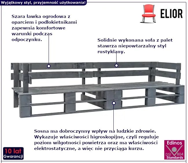 2-osbowa sofa z palet do ogrodu K1-D55
