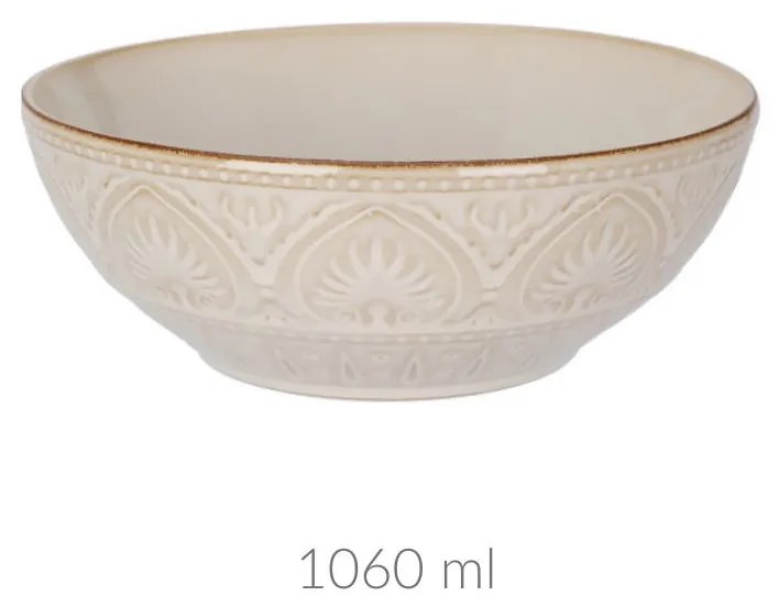 Ceramiczna miska ze żłobionym wzorem, 1060 ml