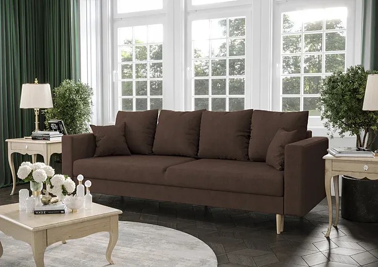 Ciemnobrązowa sofa rozkładana - Adante