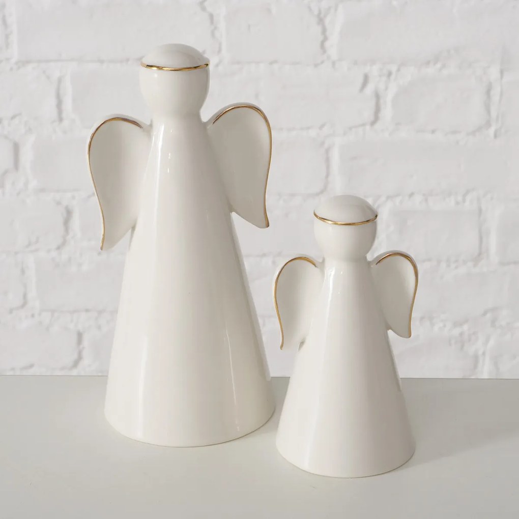 Dwie figurki porcelanowe VELIDEN, białe aniołki