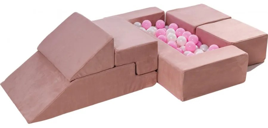 Velvet bricks set multifunkcyjny plac zabaw dla dzieci, różowy - meowbaby®